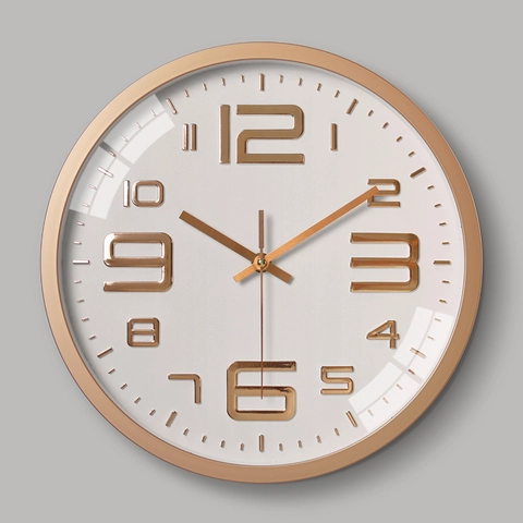 Orologio Da Parete Rotondo Plastica Con Copertura In Vetro Quarzo Silenzioso Minimalista Moderno Casa