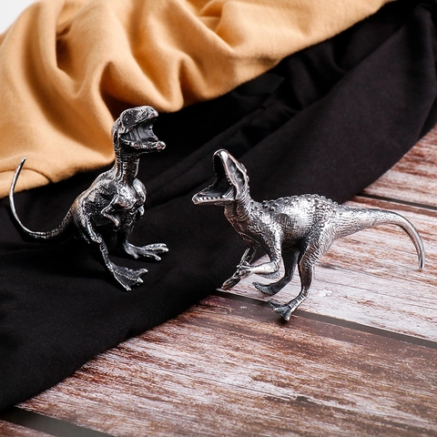 Modello Di Dinosauro In Acciaio Inossidabile Decorazione Da Scrivania In Metallo Realistico Statuetta Di Animale Da Collezione