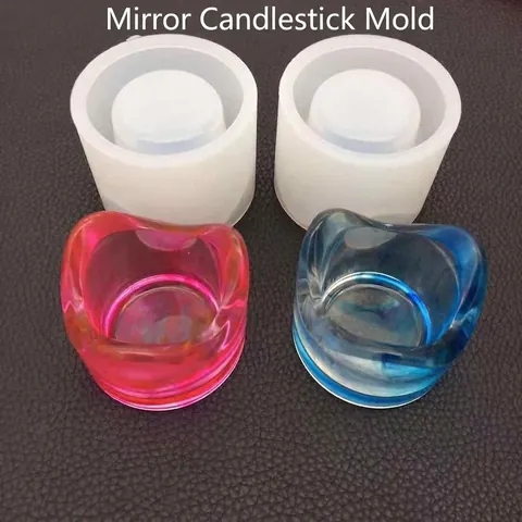 Silikonform DIY Spiegeloberfläche Rund Zylinder Für Kerzenhalter Harz Schmuck Aromatherapie Gips Kerzenherstellung Werkzeug
