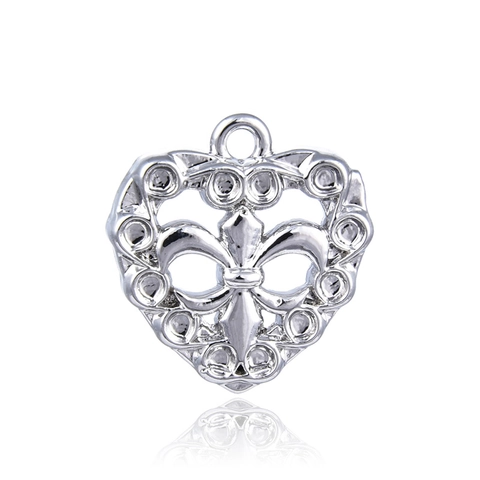 Colgantes Joyería DIY Forma Corazón Fleur De Lis Claddagh Charms Cobre Para Fabricación Collar Pulsera Estilo Retro Mujeres