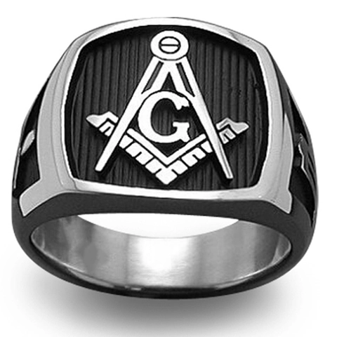 Bague Franc-Maçon Pour Hommes Alliage Équerre Et Compas Symbole G Chevalière Maçonnique Bijoux Retro Punk Cadeau