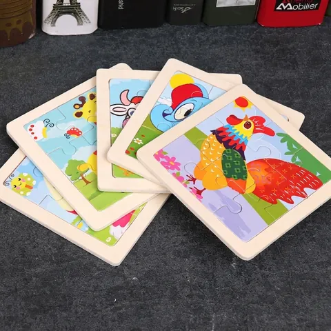 Wooden Puzzle Early Education Cognitive Development Cartoon Animal Vehicle Toy For Toddlers Kids Montessori Style