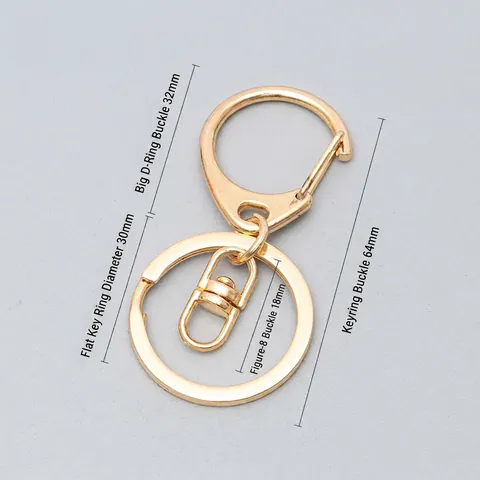 Porte-Clés Métal Mousqueton Anneau En D Connecteur Pivotant Accessoire De Fabrication Bijoux DIY Matériel Or Argent