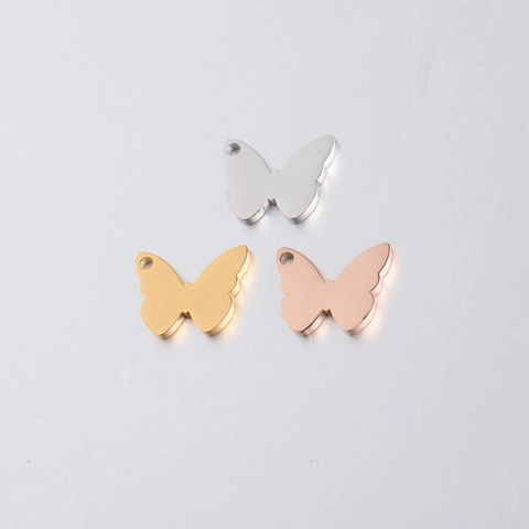 Colgantes De Mariposa Amuletos Pulido Espejo Acero Inoxidable 304 Para Joyas Bricolaje Collares Pulseras