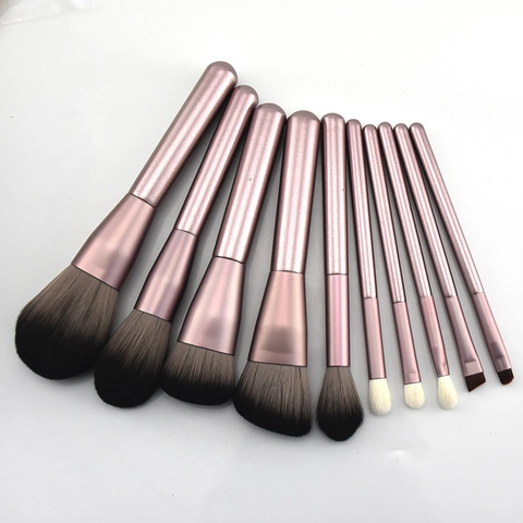 Professionelles Make-up Pinsel Set Synthetikfaser Holzgriff Puder Lidschatten Foundation Verblenden Reise Tragbar Mit Aufbewahrungstasche