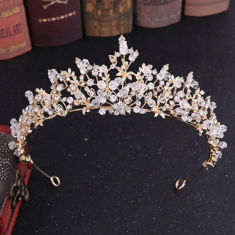Corona Di Tiara Da Sposa Barocca Lega Strass Cristallo Fatto A Mano Elegante Matrimonio Festa Accessori Per Capelli Donne