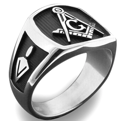 Bague Franc-Maçon Pour Hommes Alliage Équerre Et Compas Symbole G Chevalière Maçonnique Bijoux Retro Punk Cadeau