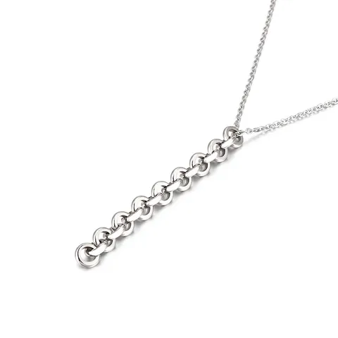 Collana Pendente Anelli Intrecciati Verticali Acciaio Inossidabile 316L Lucido Geometrico Minimalista Gioielli Donna