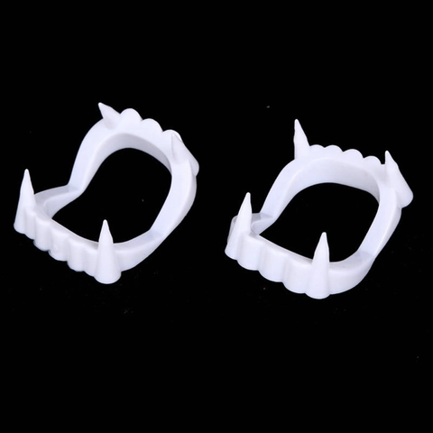 Halloween Vampier Tanden Kunstgebit Kunststof Lichtgevend Fluorescerend Wit Zombie Kostuum Feest Rekwisieten Cosplay Accessoires