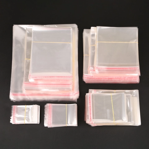 Transparent OPP Packaging Bags Self Sealing Resealable Plastic Storage Pouches For Jewelry Accessories With Hanging Hole