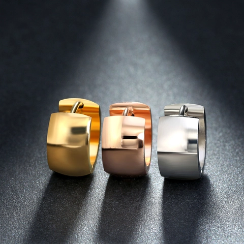 Orecchini a Cerchio in Acciaio Inossidabile Minimalista Piccoli Fermagli per Orecchie Tondi Geometrici Lucidi a Specchio per Donna Gioielli di Moda