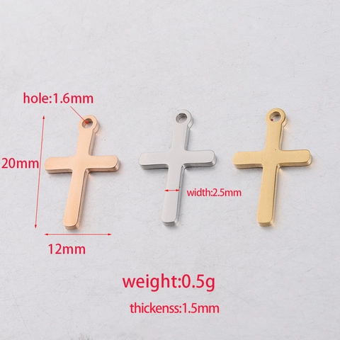 Pendente A Croce In Acciaio Inossidabile Lucidato A Specchio Per Accessori Per Creazione Di Gioielli Fai Da Te
