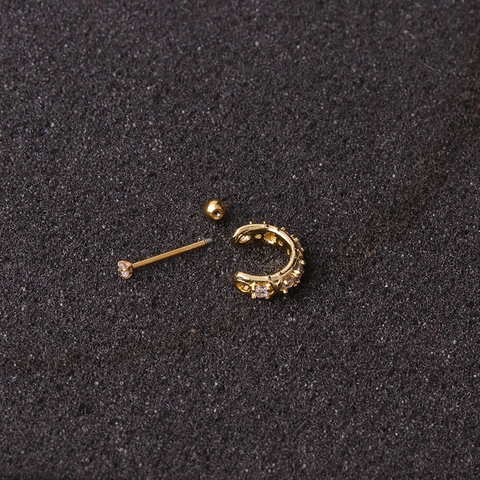 Anello In Rame Zircone Per Cartilagine Orecchio Con Stainless Steel Earring Post Corona Forma U Gioielli Da Piercing