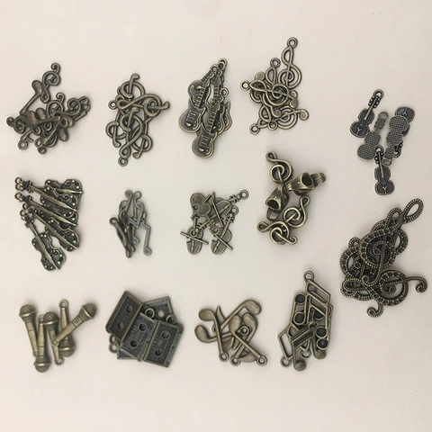 Vintage Musical Note Instrument Alloy Charms Antique Bronze DIY Jewelry Pendants For Necklace Bracelet Making