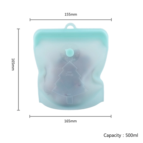 Bolsa De Almacenamiento De Alimentos De Silicona Reutilizable Hermética A Prueba De Fugas Para Cocina Con Rastreador De Fecha