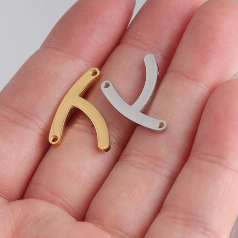 Conectores De Colgantes De Hueso De La Suerte De Acero Inoxidable Pulido Acabado Espejo Minimalista Para Hacer Joyas DIY