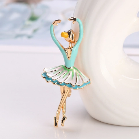 Broche Élégante De Danseuse De Ballet En Alliage Émail Épingle De Danseuse Pour Femmes Accessoires De Revers De Costume Bijoux Cadeau
