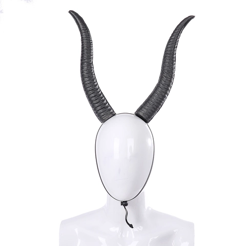 Teufelshörner Kopfschmuck Schaumstoff Schafshorn Stirnband Verstellbar Halloween Cosplay Karneval Party Kostüm Zubehör Schwarz