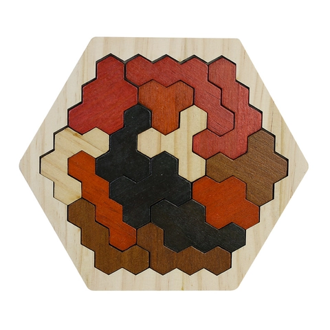 Kids Wooden Educational Puzzle Toy Honeycomb Hexagon Geometric Shape Sorting Board Color Cognition Learning Toy Gift