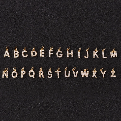 Initial Letter Pendant Necklace Copper Zircon Pave Clavicle Chain Elegant Jewelry Women