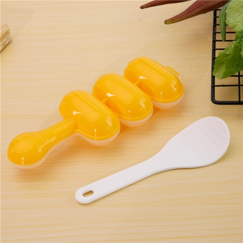 Rice Ball Mold Shake Shake DIY Sushi Maker Plastic Food Mold With Rice Spoon Kitchen Tool For Kids Bento