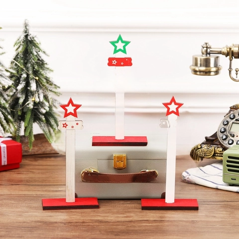 Christmas Tree Wooden DIY Desktop Ornament Laser Cut Wood Lettering Xmas Table Centerpiece Decoration For Home Hotel Decor