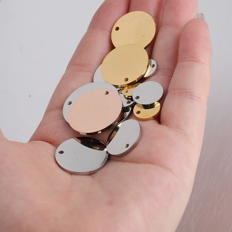 Round Blank Pendants 304 Stainless Steel Mirror Polished Jewelry Making Accessories Circle Charms For DIY Crafts