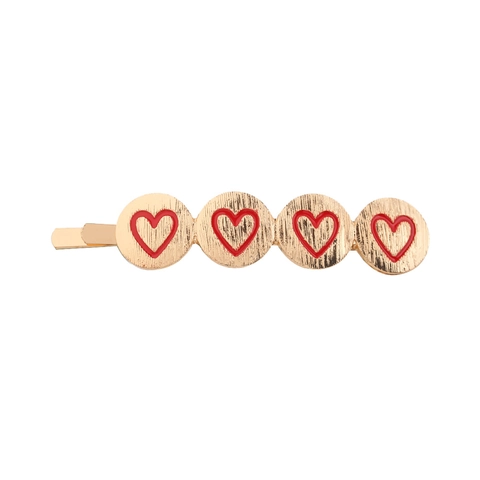 Vintage Legering Hartvorm Haarklem Retro Emaille Metalen Schuifspeld Voor Dames Meisjes Dagelijkse Haarstyling Accessoire
