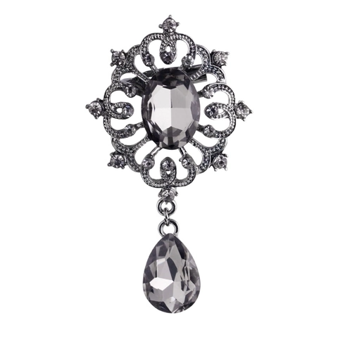 Vintage Alloy Rhinestone Brooch For Women Elegant Flower Leaf Animal Peacock Bee Butterfly Lapel Pin Jewelry Gift Accessory