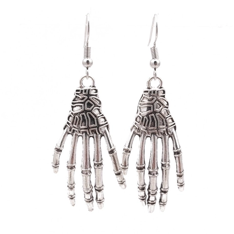Orecchini A Gancio In Lega Vintage Gothic Punk Halloween Mano Di Scheletro Ragno Civetta Occhio Mano Di Hamsa Gioielli