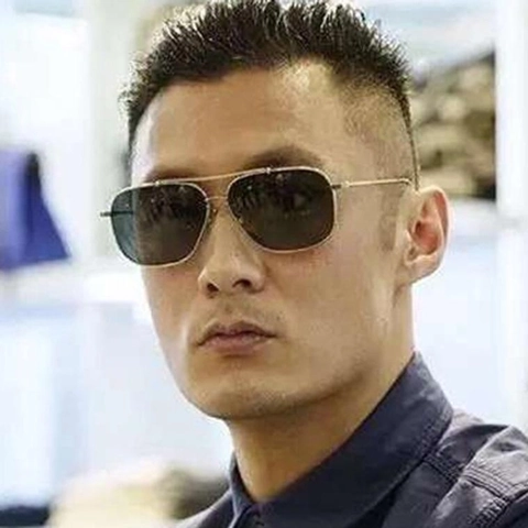 Lunettes De Soleil Aviateur Carrées Monture Métal Double Pont Protection UV400 Rétro Mode Hommes Femmes