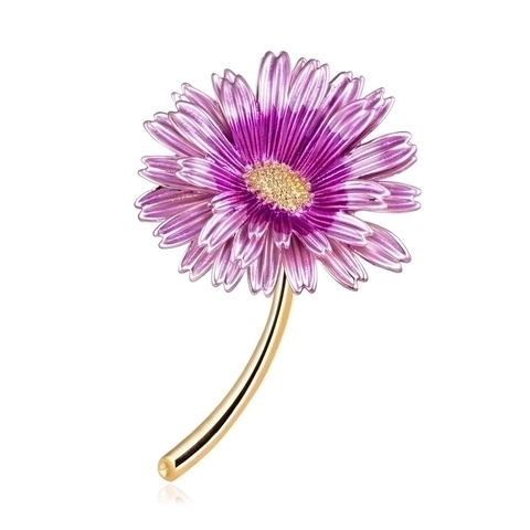 Broche Fleur Marguerite En Alliage Émail Huile Colorée Forme Tournesol Femmes Pull Gilet Robe Accessoire Bijoux