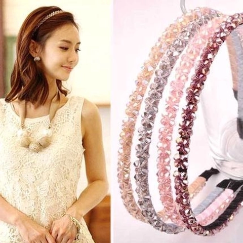 Diadema Cuentas Cristal Diamantes Imitación Aro Pelo Brillante Estilo Coreano Elegante Accesorios Cabello Mujer Fiesta