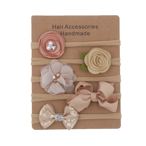 Baby Headbands Elastic Nylon Flower Bow Knot Handmade Hair Accessories For Infant Toddler Girls Photography Props