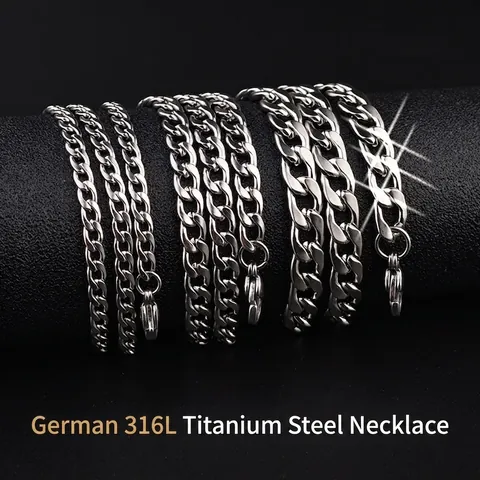 Panzerkette Halskette Titanstahl Minimalistisch Hip Hop Mode Langlebig Solid Schmuck Herren Unisex