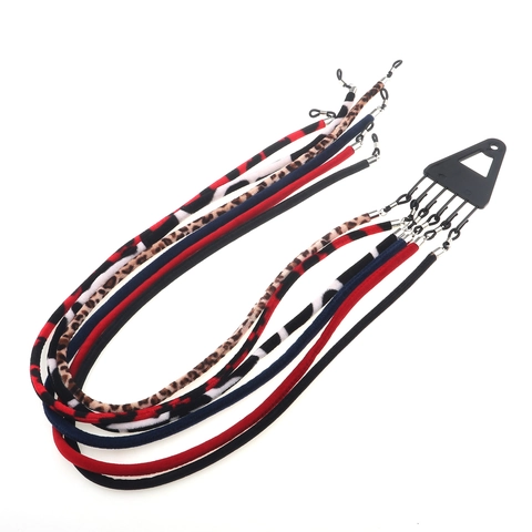Anti Slip Velvet Fabric Eyeglasses Strap With Metal Buckle And Rubber Loop Adjustable Glasses Chain Universal Holder
