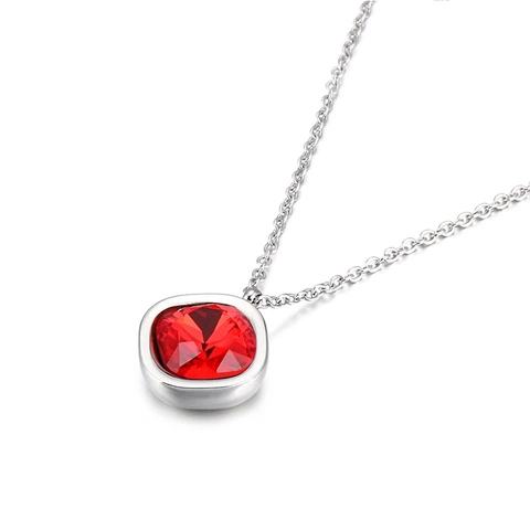 Collana Con Pendente Pietra Preziosa Colorata In Acciaio Inossidabile 316L Gioielli Minimalisti Per Donna