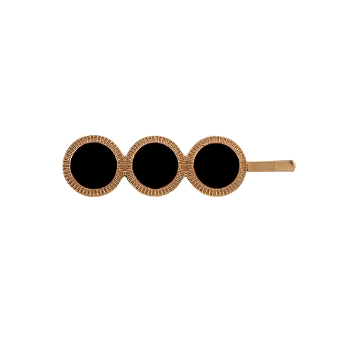 Vintage Legierung Haarspange Mit Emaille Runde Geometrische Form Vergoldet Retro Haarspange Für Frauen