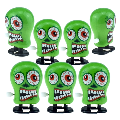 Halloween Wind Up Walking Toys Zombie Monster Head Clockwork Plastic Party Favors Novelty
