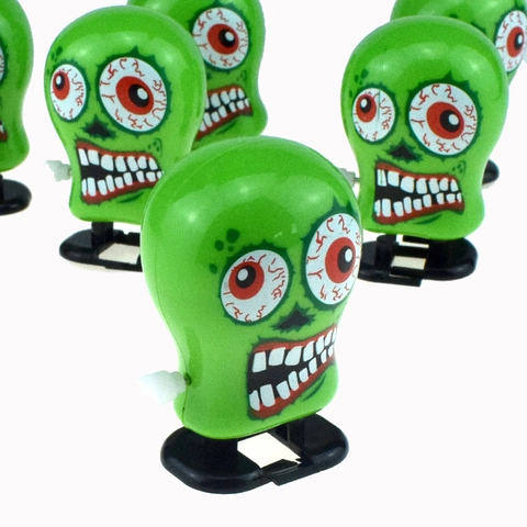 Halloween Wind Up Walking Toys Zombie Monster Head Clockwork Plastic Party Favors Novelty