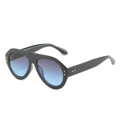 Occhiali Da Sole Pilot Vintage Protezione UV400 Montatura In PC Lenti Sfumate Decorazione Borchie Per Uomo Donna