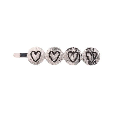 Vintage Legering Hartvorm Haarklem Retro Emaille Metalen Schuifspeld Voor Dames Meisjes Dagelijkse Haarstyling Accessoire