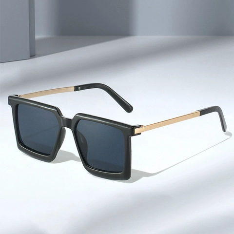 Square Frame Sunglasses PC Metal Temple UV400 Protection Gradient Lenses Retro Oversized Fashion Eyewear Men Women