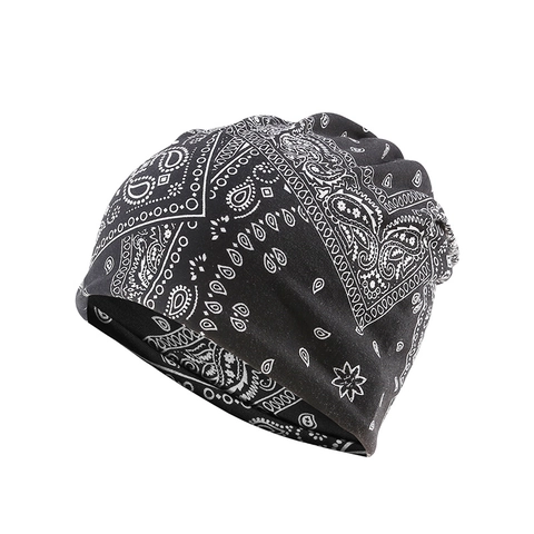 Unisex Paisley Print Slouchy Beanie Hat Cotton Polyester Windproof Skull Cap Dual Use Neck Warmer Autumn Winter Fashion Headwear