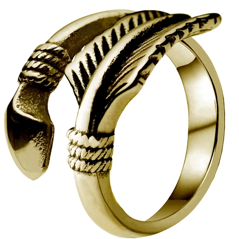 Vintage Alloy Feather Arrow Open Adjustable Ring Retro Hip Hop Wing Punk Fashion Finger Ring For Men Women Jewelry Gift