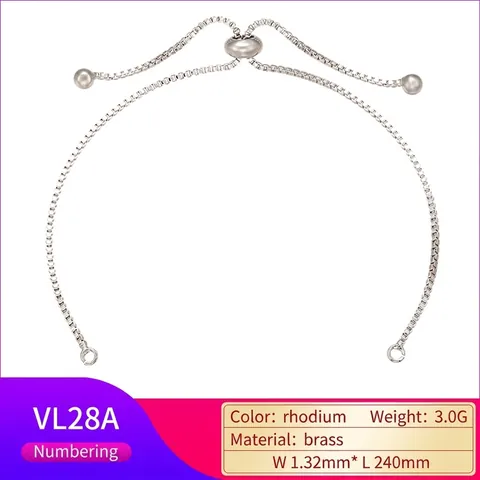 Chaîne De Base De Bracelet Réglable En Laiton Avec Fermoir Coulissant Chaîne De Boîte Semi Finie Pour Bijoux DIY