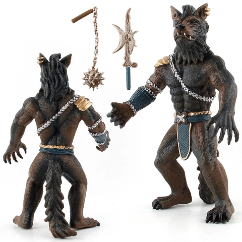 Simulation Werewolf Lion Warrior Action Figure Model Solid Plastic Mythical Creature Animal Ornament For Collection Gift