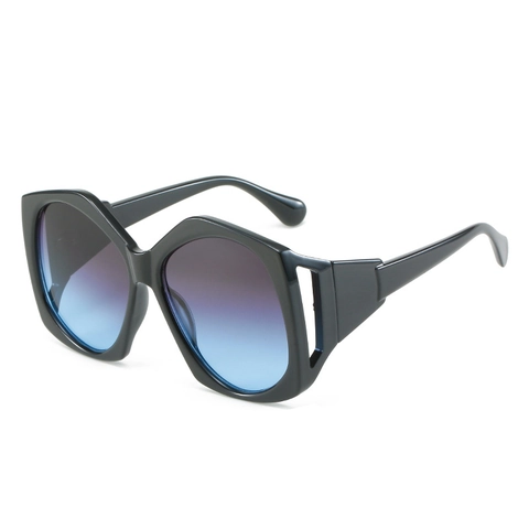 Oversized Geometric Sunglasses UV400 Protection PC Frame Hollow Out Temples Trendy Urban Eyewear For Women Men