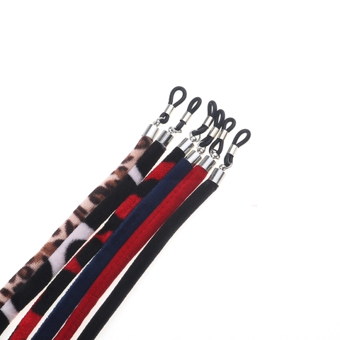 Anti Slip Velvet Fabric Eyeglasses Strap With Metal Buckle And Rubber Loop Adjustable Glasses Chain Universal Holder