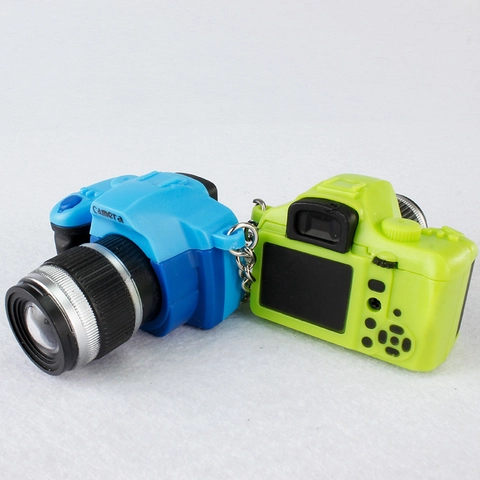 Portachiavi Mini Fotocamera SLR Con Luce LED Ed Effetti Sonori Portachiavi Portatile In Plastica Ciondolo Borsa